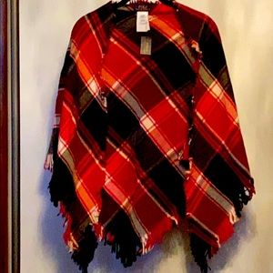 Ralph Lauren Shawl ~ Red, White, & Black